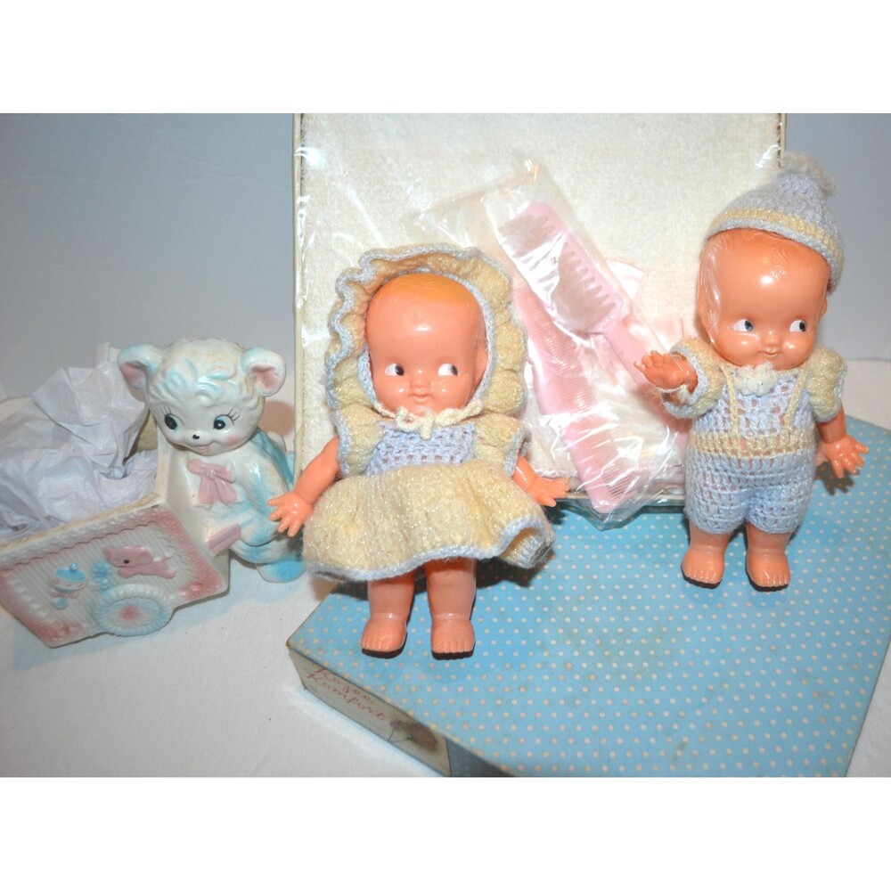 Vintage Baby Planter Kewpies and Blanket 1960s